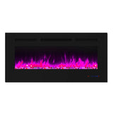 Insert or Wall-Mount Electric Fireplace with Remote Control and Touch Screen in 13 Flame Colors and Base Lights