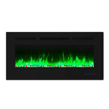 Insert or Wall-Mount Electric Fireplace with Remote Control and Touch Screen in 13 Flame Colors and Base Lights