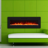 Insert or Wall-Mount Electric Fireplace with Remote Control and Touch Screen in 13 Flame Colors and Base Lights
