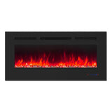 Insert or Wall-Mount Electric Fireplace with Remote Control and Touch Screen in 13 Flame Colors and Base Lights