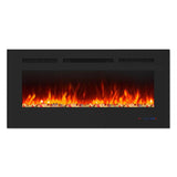 Insert or Wall-Mount Electric Fireplace with Remote Control and Touch Screen in 13 Flame Colors and Base Lights