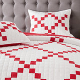 Irish Chain Patchwork Cotton Quilt Set-Quilt-Parc Decor