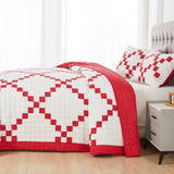 Irish Chain Patchwork Cotton Quilt Set-Quilt-Parc Decor
