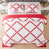 Irish Chain Patchwork Cotton Quilt Set-Quilt-Parc Decor