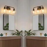 Irvine Black Modern Clear Glass 3-Light Vanity Light