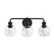 Irvine Black Modern Clear Glass 3-Light Vanity Light-壁灯-Parc Decor