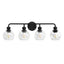 Irvine Black Modern Clear Glass 4-Light Vanity Light