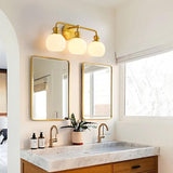 Irvine Gold Modern Frosted Glass 3-Light Vanity Light-壁灯-Parc Decor