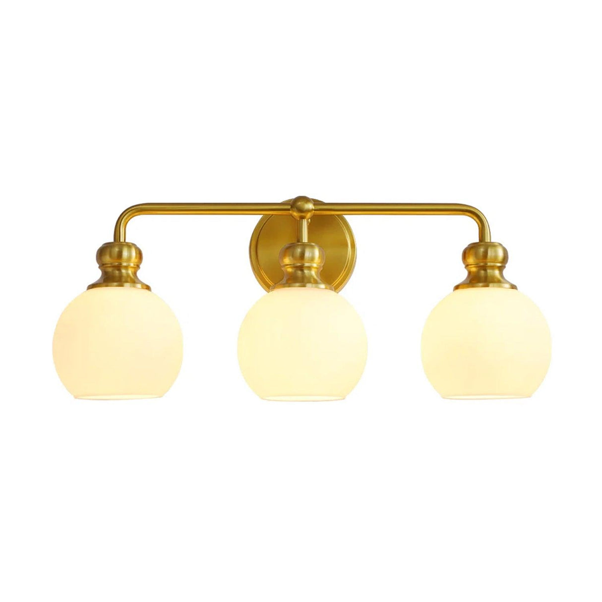 Irvine Gold Modern Frosted Glass 3-Light Vanity Light-壁灯-Parc Decor