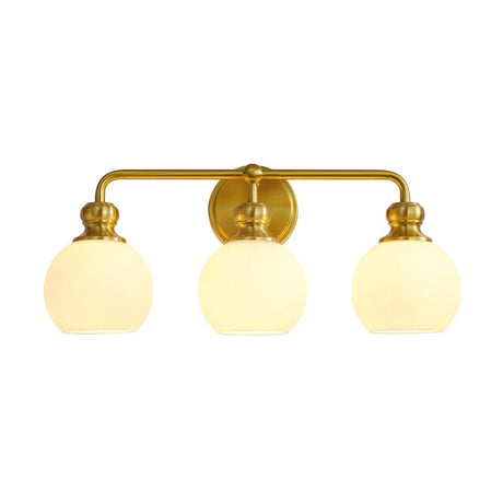 Irvine Gold Modern Frosted Glass 3-Light Vanity Light-壁灯-Parc Decor