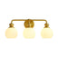 Irvine Gold Modern Frosted Glass 3-Light Vanity Light