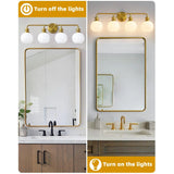 Irvine Gold Modern Frosted Glass 4-Light Vanity Light-壁灯-Parc Decor