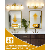 Irvine Gold Modern Frosted Glass 4-Light Vanity Light-壁灯-Parc Decor