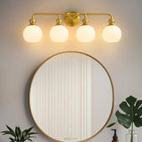 Irvine Gold Modern Frosted Glass 4-Light Vanity Light-壁灯-Parc Decor