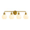 Irvine Gold Modern Frosted Glass 4-Light Vanity Light-壁灯-Parc Decor