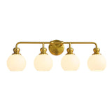 Irvine Gold Modern Frosted Glass 4-Light Vanity Light-壁灯-Parc Decor