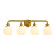 Irvine Gold Modern Frosted Glass 4-Light Vanity Light-壁灯-Parc Decor