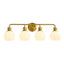 Irvine Gold Modern Frosted Glass 4-Light Vanity Light