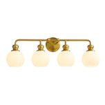 Irvine Gold Modern Frosted Glass 4-Light Vanity Light
