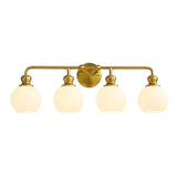 Irvine Gold Modern Frosted Glass 4-Light Vanity Light