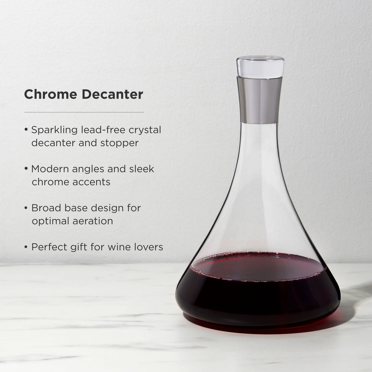 Irving Chrome-Rimmed Crystal Decanter-product_type::wine_decanters-Parc Decor