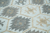 Ivory And Beige Modern Style Fine Wool and Viscose Rug