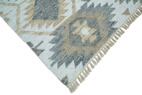 Ivory And Beige Modern Style Fine Wool and Viscose Rug
