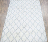 Ivory and Charcoal Modern Style Handmade Wool Area Rug