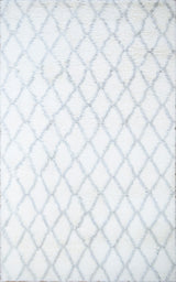 Ivory and Charcoal Modern Style Handmade Wool Area Rug