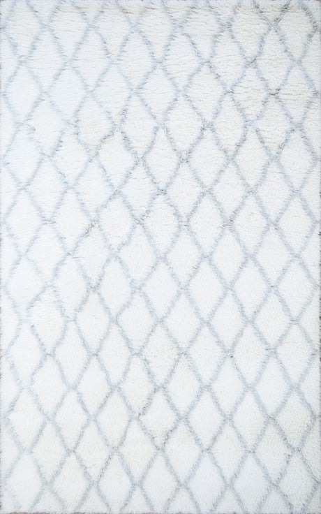 Ivory and Charcoal Modern Style Handmade Wool Area Rug