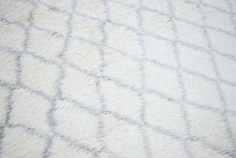 Ivory and Charcoal Modern Style Handmade Wool Area Rug