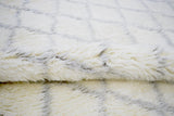 Ivory and Charcoal Modern Style Handmade Wool Area Rug