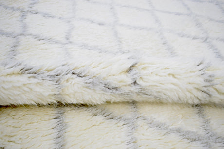 Ivory and Charcoal Modern Style Handmade Wool Area Rug