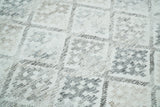 Ivory and Gray Modern Geometrical Hand Woven Wool Rug