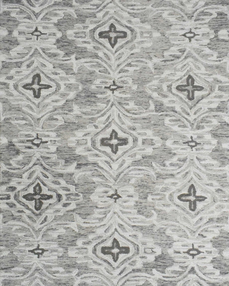 Ivory And Gray Modern Style Hand Tufted Wool Area rug