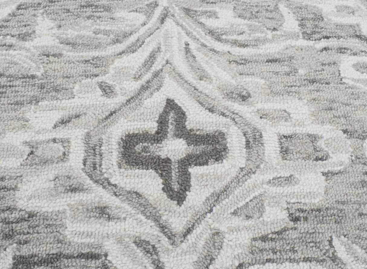 Ivory And Gray Modern Style Hand Tufted Wool Area rug