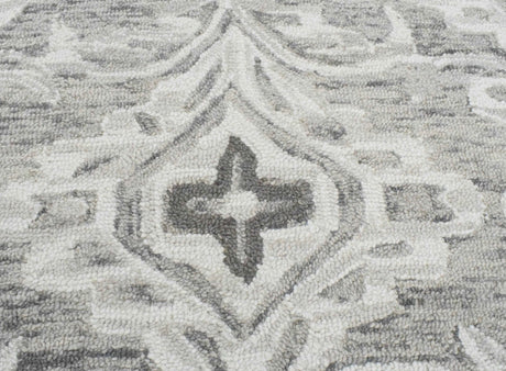 Ivory And Gray Modern Style Hand Tufted Wool Area rug
