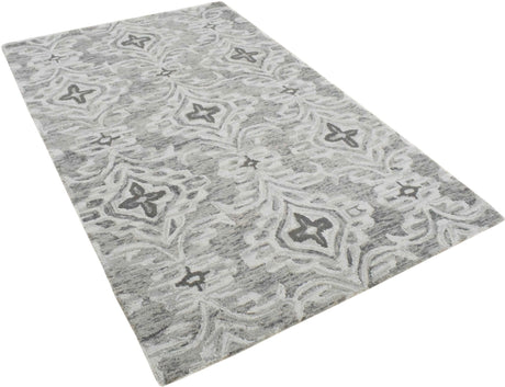 Ivory And Gray Modern Style Hand Tufted Wool Area rug