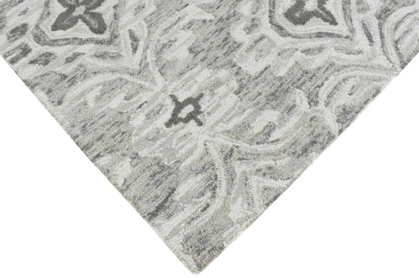 Ivory And Gray Modern Style Hand Tufted Wool Area rug