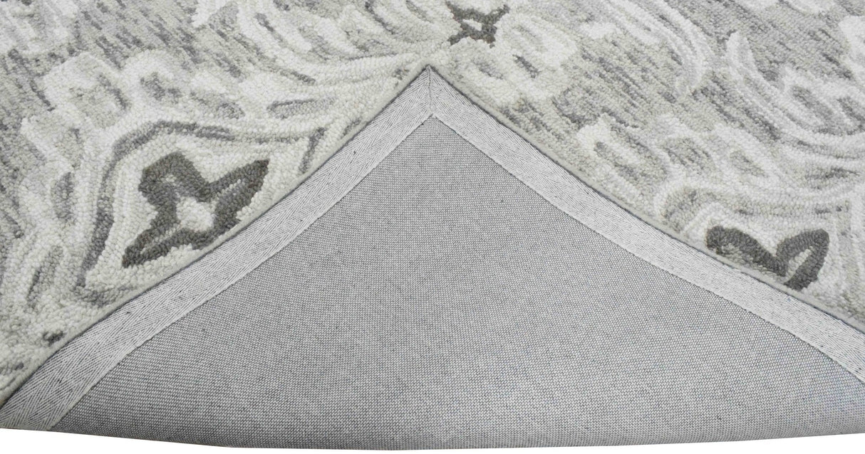 Ivory And Gray Modern Style Hand Tufted Wool Area rug