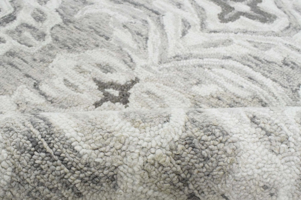 Ivory And Gray Modern Style Hand Tufted Wool Area rug