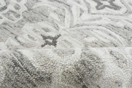 Ivory And Gray Modern Style Hand Tufted Wool Area rug