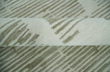 Ivory and Olive Modern Stripes Design Hand Tufted 8x10 wool Area Rug, Kids, Living Room and Bedroom Rug