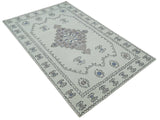 Ivory and Peach Persian Style Tribal Hand Tufted Wool Area Rug
