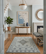 Ivory and Peach Persian Style Tribal Hand Tufted Wool Area Rug