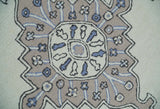Ivory and Peach Persian Style Tribal Hand Tufted Wool Area Rug