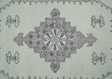 Ivory and Peach Persian Style Tribal Hand Tufted Wool Area Rug