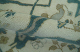 Ivory and Teal Hand Knotted Traditional Oriental Oushak Multi size wool area rug