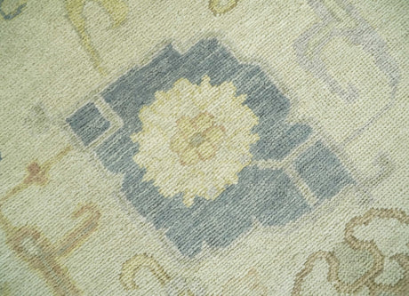 Ivory, Beige and Gray 8x10, 6x9, 4x6 Hand Knotted Traditional Persian Oushak Wool Rug | AC4