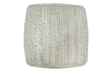 Ivory, Beige and Gray Modern Chevron Handwoven Beige Pouf Ottoman Made with Viscose, Contemporary Chevron Design, Footstool, Couch, Side table | TRD110-Pouf-Parc Decor